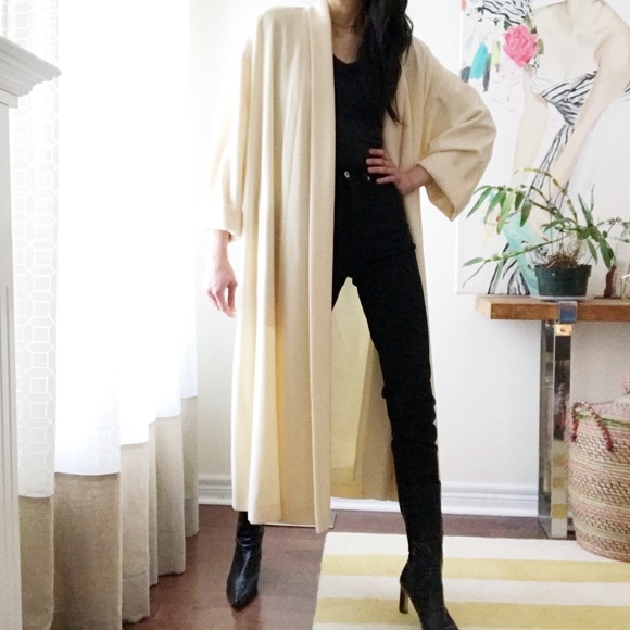 Irving Samuel Jackets & Blazers - Vintage cream wool  open front long coat